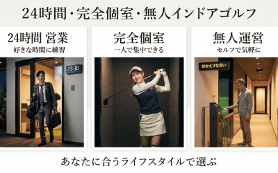24時間・完全個室・無人のインドアゴルフとは？